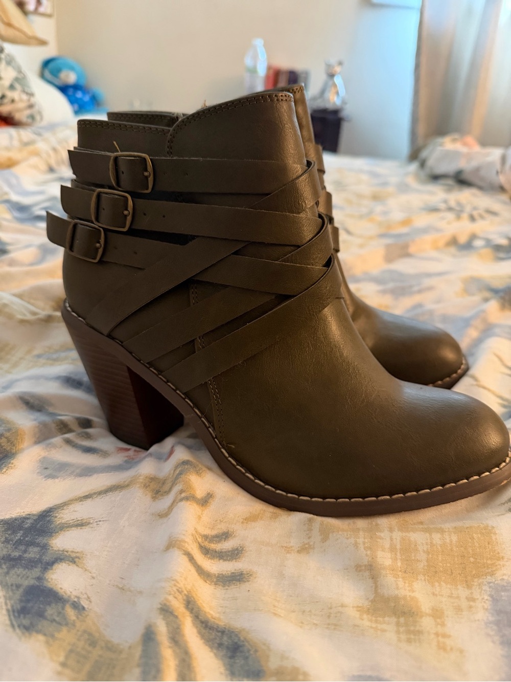 Journee Collection Olive Wrap Strap Ankle Boots